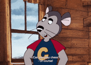 a cartoon mouse wearing a shirt that says g on it