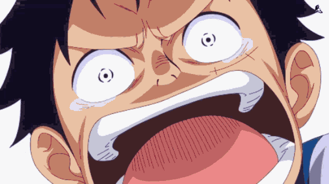 a close up of a cartoon character 's face with his mouth wide open