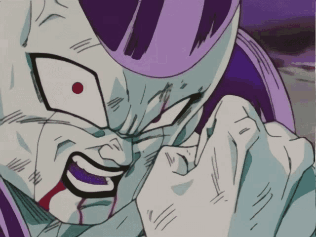 a close up of a cartoon character 's face with a red dot on it