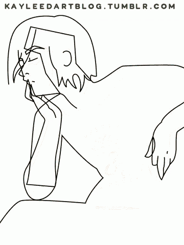 a drawing of a woman with the website kayleedartblog.tumblr.com at the top