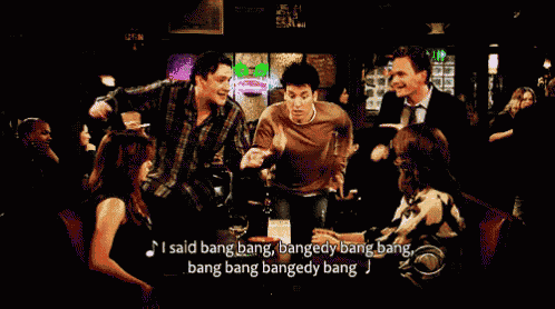 a group of people singing i said bang bang bangedy bang bang bang bang bang bang bang bang bang bang bang bang bang bang bang bang