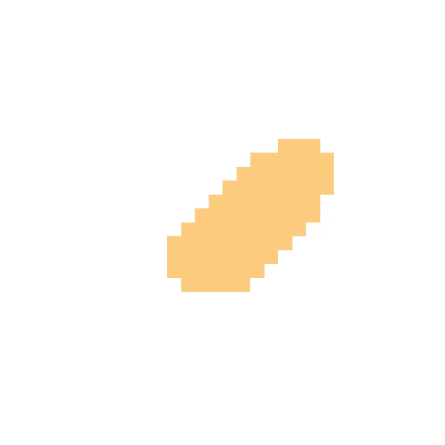 a pixel art drawing of a carrot on a white background