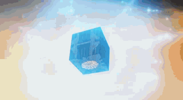 a blue background with a white arrow pointing to the right