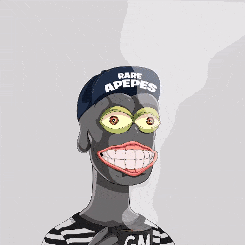 a cartoon character with a hat that says rare apepes