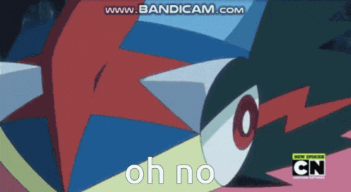a picture of a cartoon character with the words oh no on it