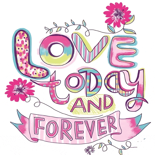 a sign that says love today and forever with flowers