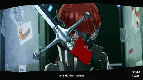 a screenshot of a video game with the words let 's do this senpai on the bottom