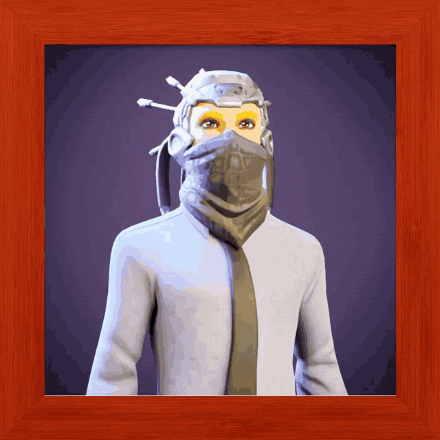 a picture of a person wearing a helmet and a scarf around their face