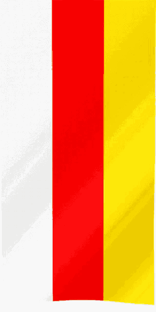 a red and yellow flag with a white stripe on the bottom
