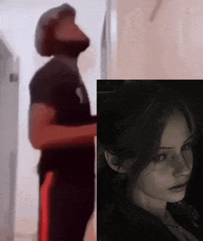 a man with a beard is standing next to a woman