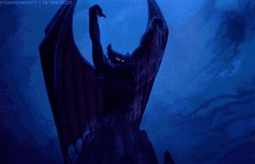 a picture of a gargoyle with the words fydisneymisfits below it