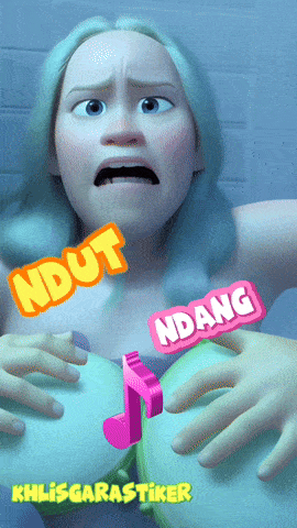 a picture of a woman with blue hair and the words ndot and ndang