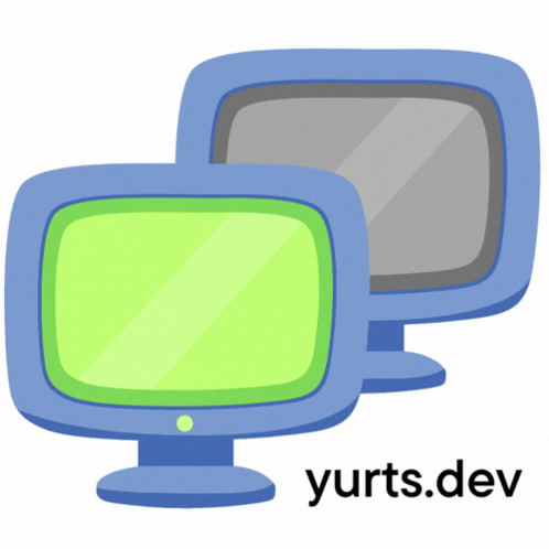 a logo for yurts.dev is shown with two monitors