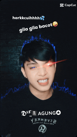 a picture of a young man with a caption that says harkkcuihhhh gila gila bacot