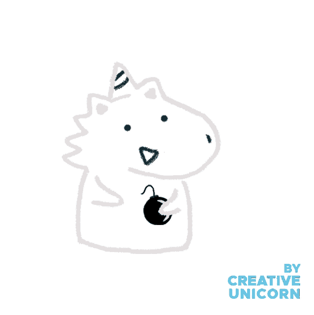 a drawing of a unicorn holding a bomb and saying do n't force me by creative unicorn