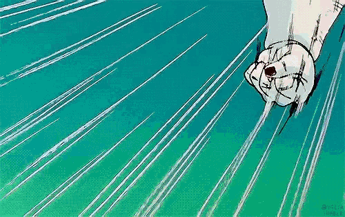 a close up of a person 's fist against a green background .