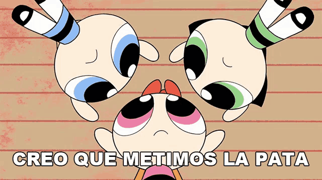 a cartoon with the words " creo que metimos la pata " on it