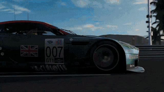 a racing car with the number 007 on the side