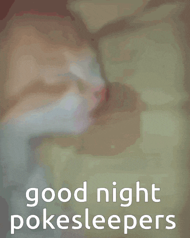a picture of a cat sleeping with the words good night pokesleepers