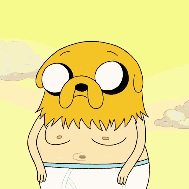 a cartoon character with a beard and white underwear on