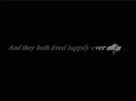 a black background with the words " and they both lived happily " on it