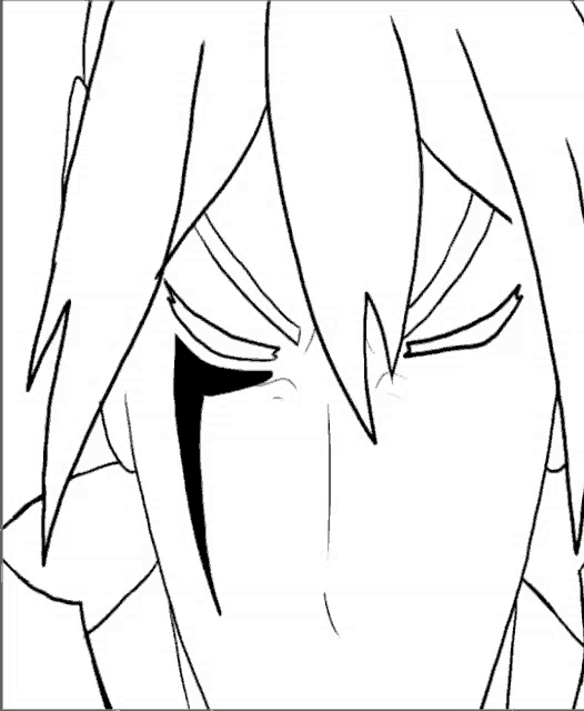 a black and white drawing of a person 's face with the eyes closed
