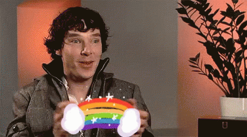 Rainbow Happy GIF - Rainbow Happy Benedict Cumberbatch GIFs