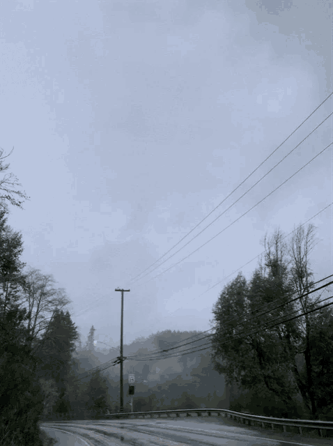 a telephone pole with a sign that says no trucks