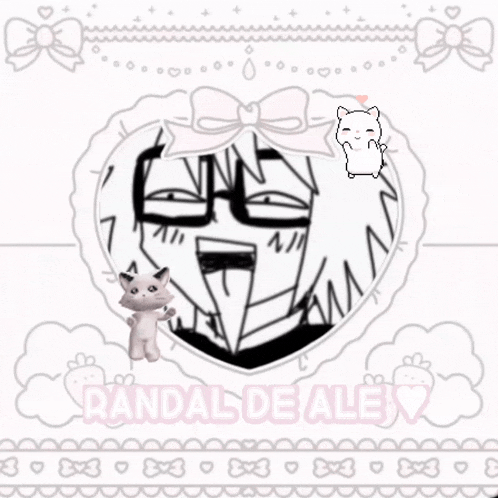 a drawing of a boy with glasses and the words randal de ale