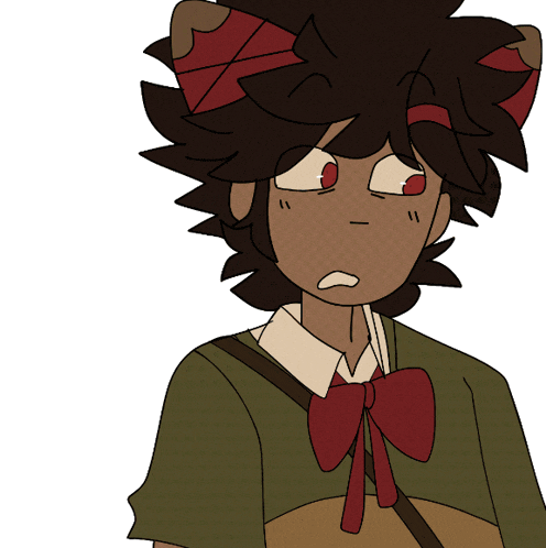 a drawing of a boy with a red bow tie