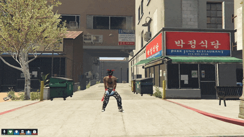 a man stands in front of park jung restaurant