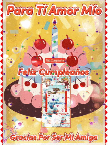 a greeting card that says para ti amor mio gracias por ser mi amiga