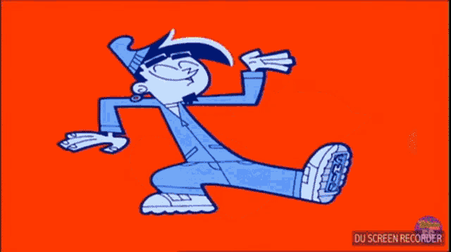a couple of cartoon characters are standing next to each other .