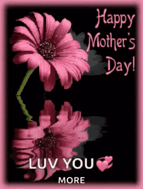 a mother 's day card with a pink flower and the words happy mother 's day