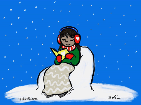 Bibliophile Cozy Winter Reading GIF - Bibliophile Cozy Winter Reading Girl Reading In Snow GIFs