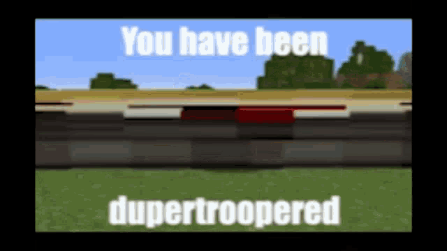 a screenshot of a video game with the words " you have been dupertroopered "