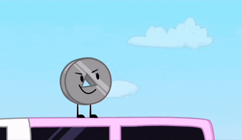 a cartoon illustration of a supervan with a coin and balloon