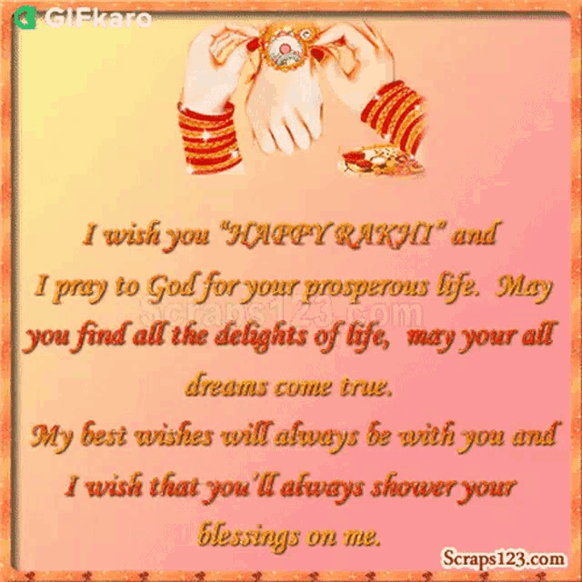 a card that says i wish you happy rakhi