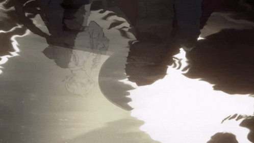 a reflection of a person 's face in a mirror