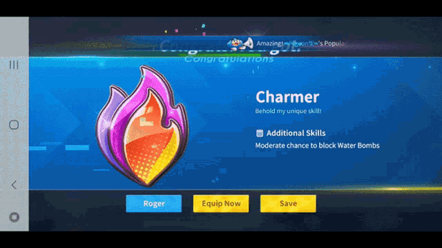 a screenshot of a game that says charmer on the screen