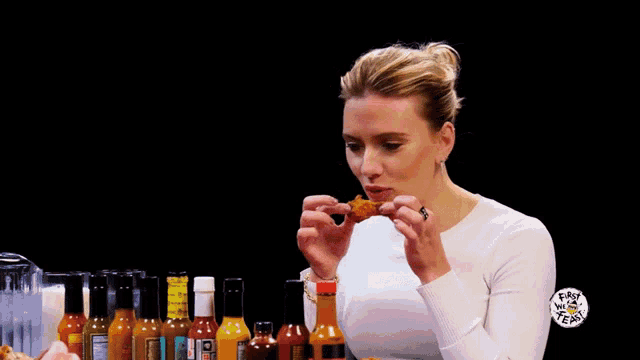 Eating Hot Chicken Wing GIF