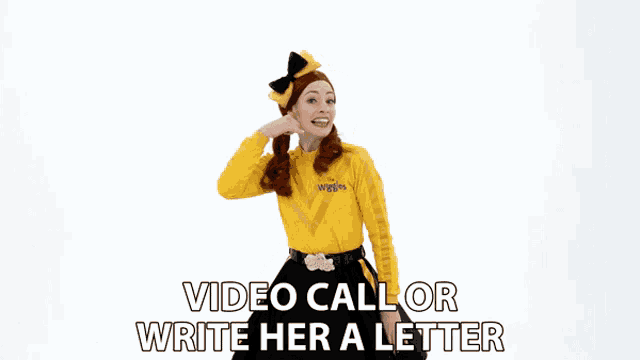 a video call or write her a letter is being advertised