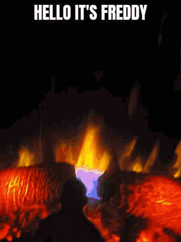 freddy krueger from the movie nightmare on elm street is standing in front of a fire .
