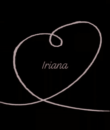 a drawing of a swirl with the name iriana on it