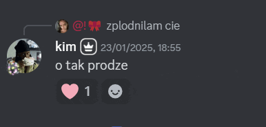 a screenshot of a discord conversation between kim and o tak prodze