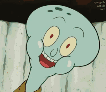 squidward from spongebob squarepants is making a funny face .