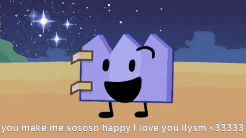 a cartoon character says you make me sososo happy i love you ilysm <3333