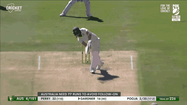 a cricket game is being shown on fox