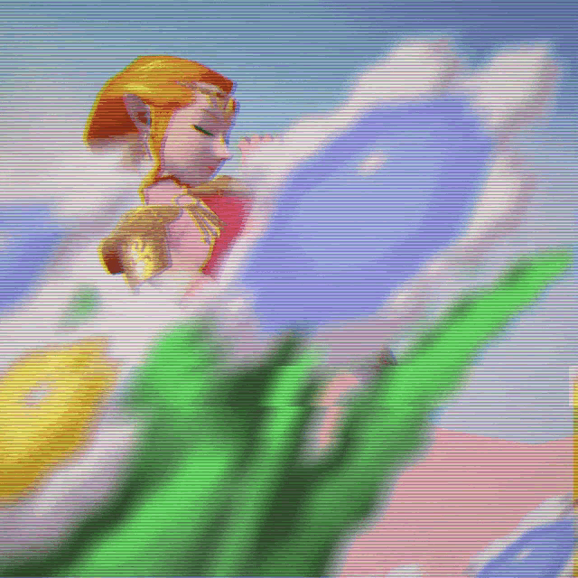 a blurry picture of a cartoon character in a flower