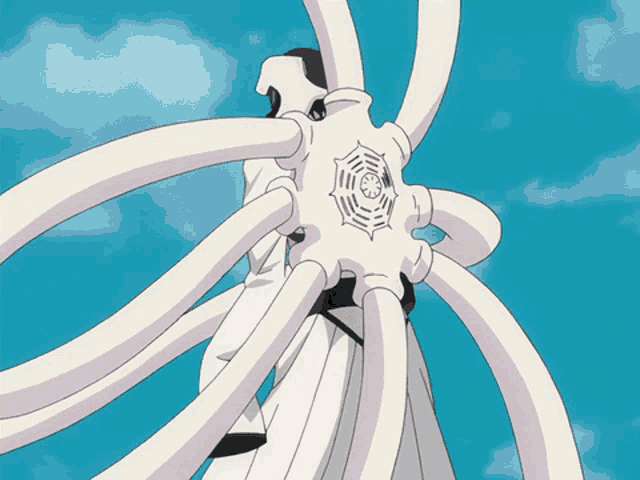 a cartoon character with a spider web on the back of his head